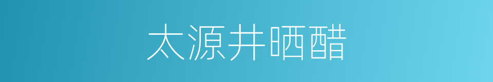 太源井晒醋的同义词