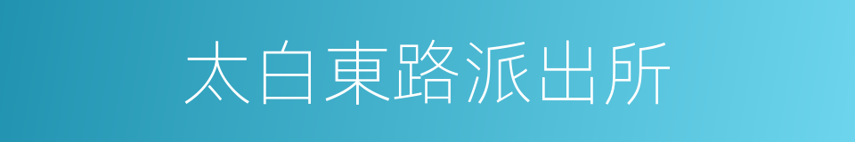 太白東路派出所的同義詞
