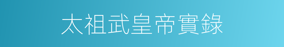 太祖武皇帝實錄的同義詞