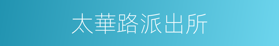 太華路派出所的同義詞