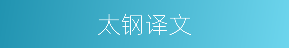 太钢译文的同义词