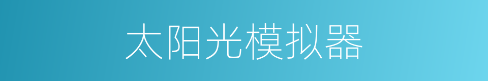 太阳光模拟器的同义词