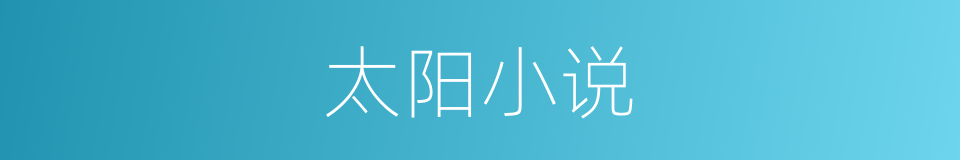 太阳小说的同义词