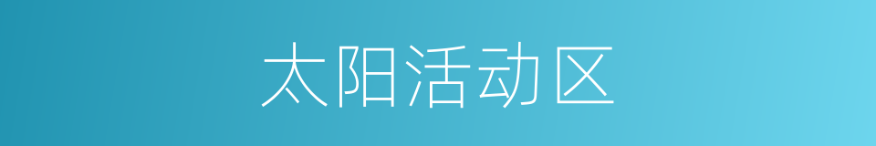 太阳活动区的同义词