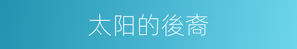 太阳的後裔的同義詞