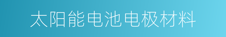 太阳能电池电极材料的同义词