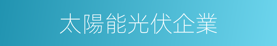 太陽能光伏企業的同義詞