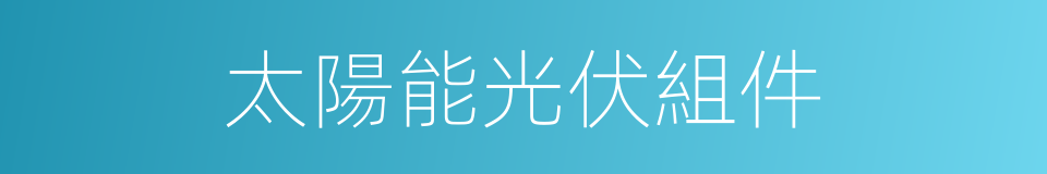 太陽能光伏組件的同義詞