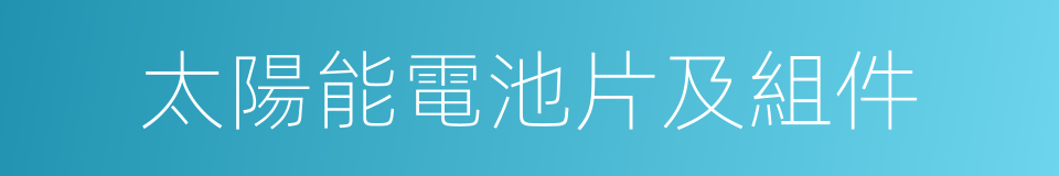 太陽能電池片及組件的同義詞