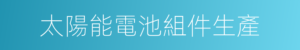 太陽能電池組件生產的同義詞