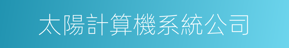 太陽計算機系統公司的同義詞