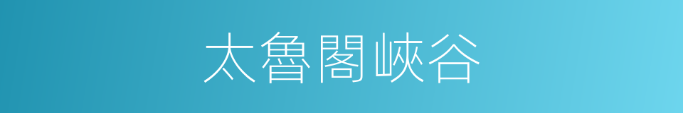 太魯閣峽谷的同義詞