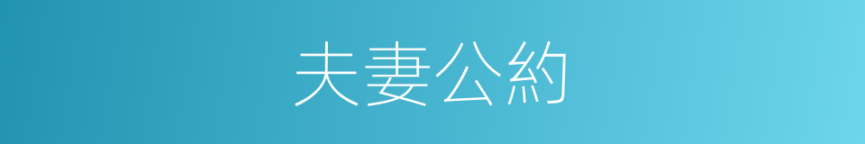 夫妻公約的同義詞