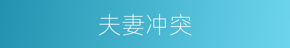 夫妻冲突的同义词