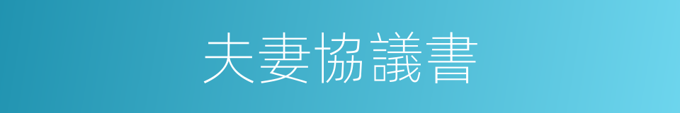 夫妻協議書的同義詞