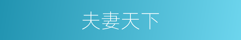 夫妻天下的同义词