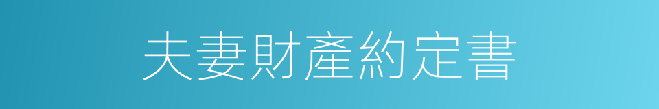 夫妻財產約定書的同義詞