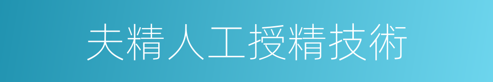 夫精人工授精技術的同義詞