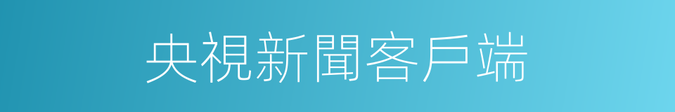 央視新聞客戶端的同義詞