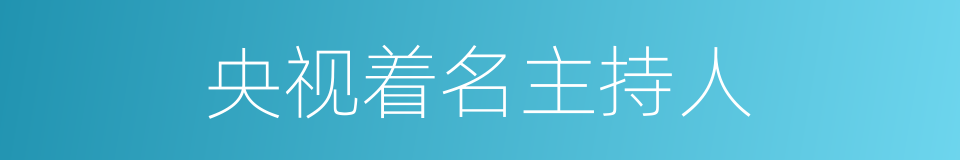 央视着名主持人的同义词