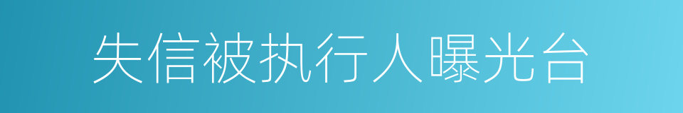 失信被执行人曝光台的同义词