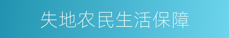失地农民生活保障的同义词