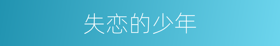 失恋的少年的同义词