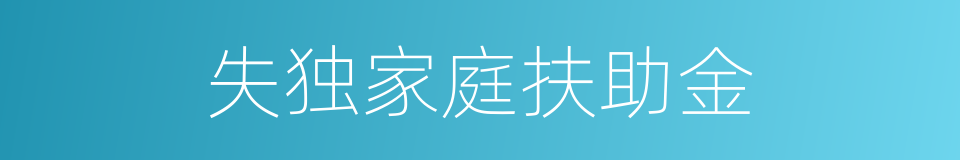 失独家庭扶助金的同义词