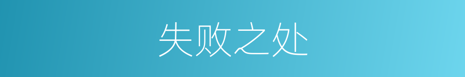 失败之处的同义词