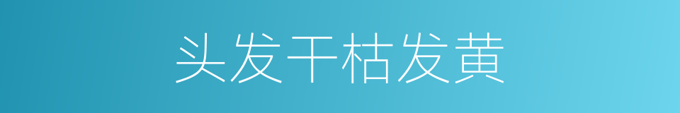 头发干枯发黄的同义词