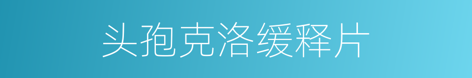 头孢克洛缓释片的同义词