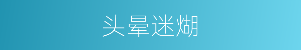 头晕迷煳的同义词