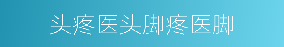 头疼医头脚疼医脚的同义词