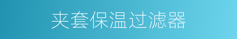 夹套保温过滤器的同义词