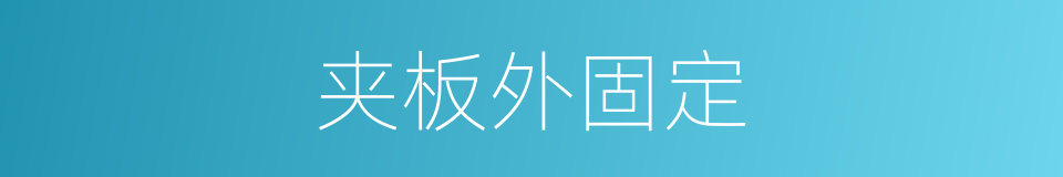 夹板外固定的同义词