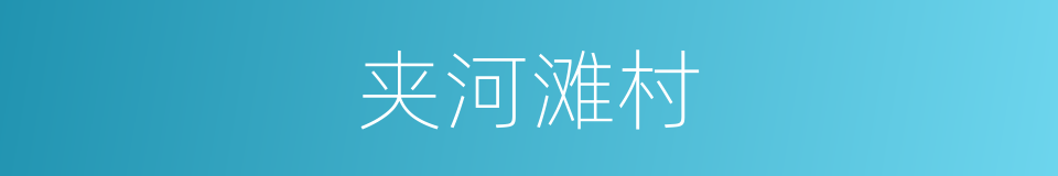 夹河滩村的同义词