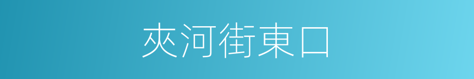 夾河街東口的同義詞