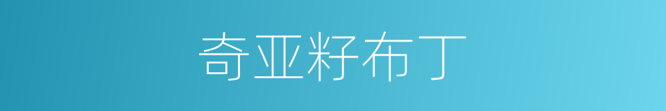 奇亚籽布丁的同义词