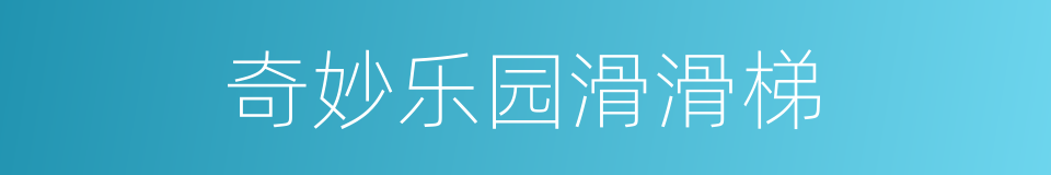 奇妙乐园滑滑梯的同义词