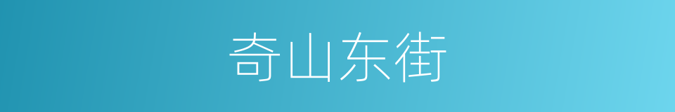 奇山东街的同义词