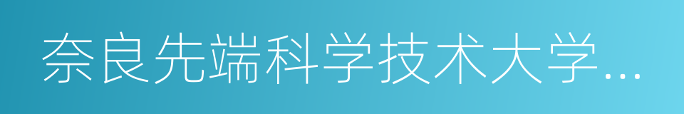 奈良先端科学技术大学院大学的同义词