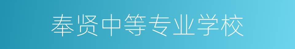 奉贤中等专业学校的同义词