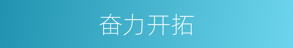 奋力开拓的同义词