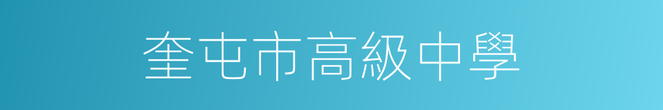 奎屯市高級中學的同義詞