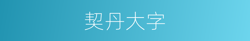 契丹大字的同义词