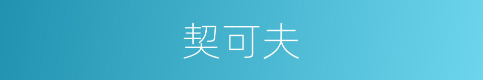 契可夫的同义词