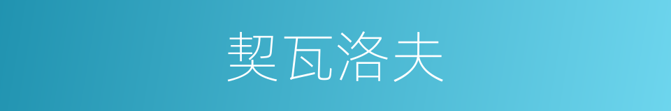 契瓦洛夫的同义词