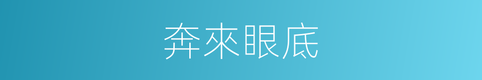 奔來眼底的同義詞