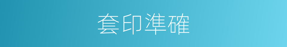 套印準確的同義詞