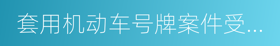 套用机动车号牌案件受案回执单的同义词